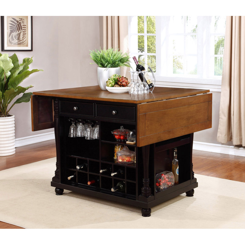 Red Barrel Studio® Contemporary Finish - Latimer 2-Drawer Drop Leaf ...